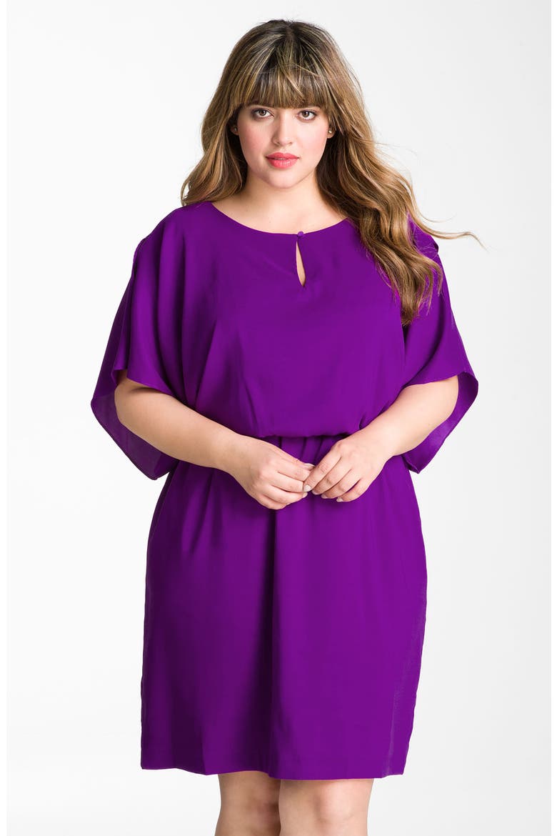 Bloused Matte Charmeuse Dress, Main, color, FUSION