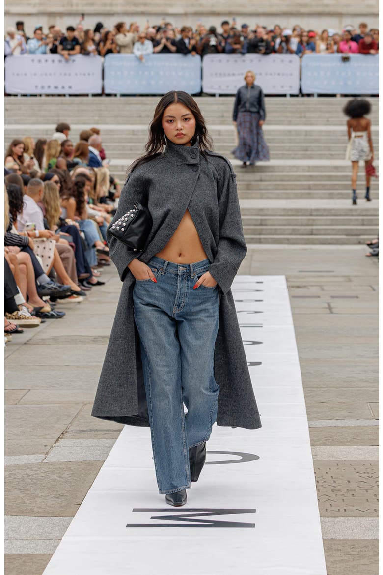 Mock Neck Car Coat, Alternate, color, GREY