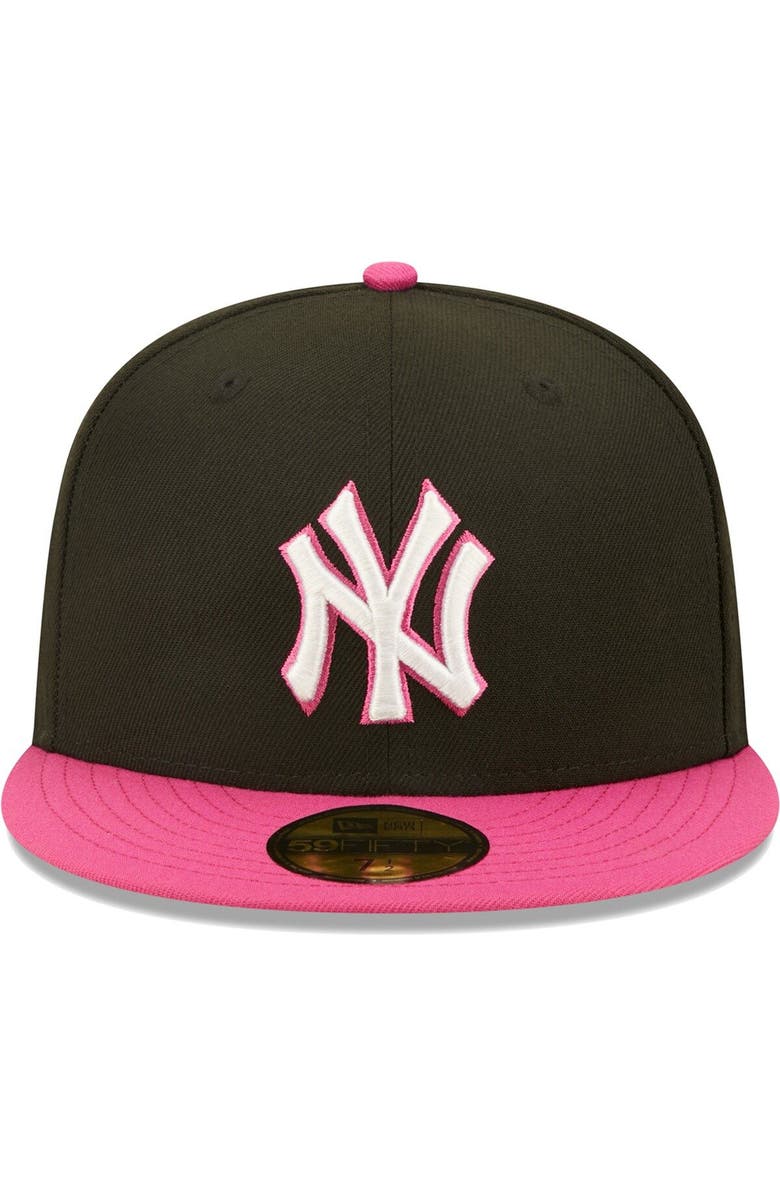 New Era Men's New Era Black/Pink New York Yankees 1999 World Series Champions Passion 59FIFTY Fitted Hat, Alternate, color,