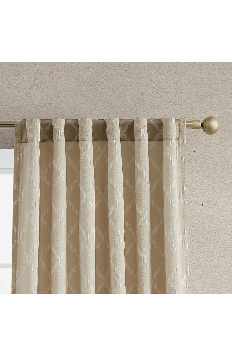 Jessica Simpson Lynee Geometric Satin Jacquard Blackout Curtains - 52" x 96", Alternate, color, Beige