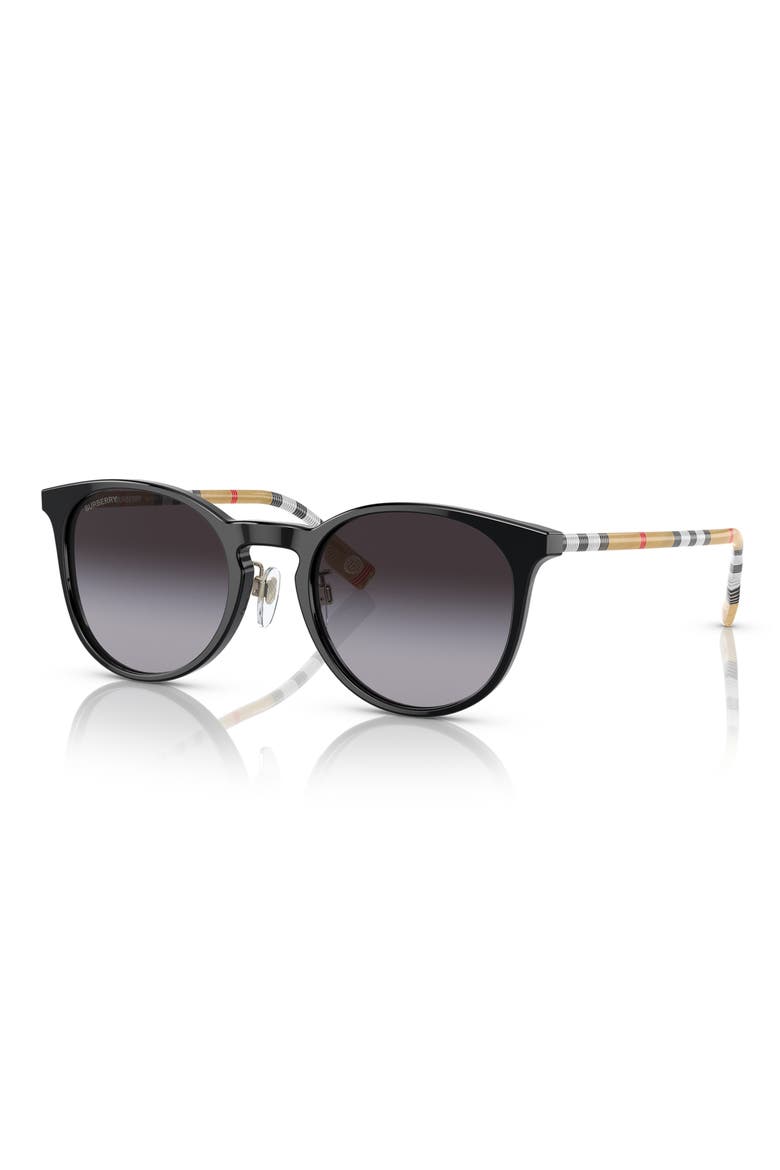 51mm Round Sunglasses, Alternate, color, BLACK / GREY GRADIENT