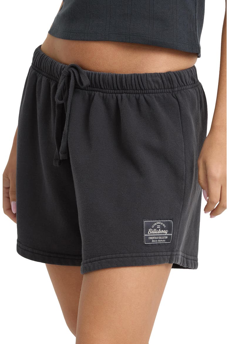 All Stacked Fleece Shorts, Alternate, color, BLACK SANDS
