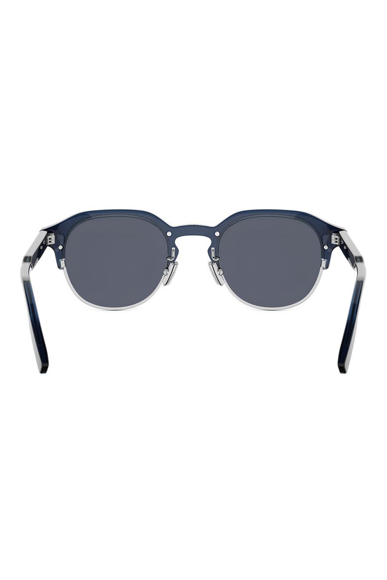 DioRibbon R1I 49mm Geometric Sunglasses, Alternate, color, SHINY BLUE / SMOKE