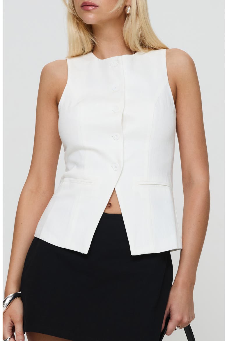 Theodosia Cutaway Vest, Main, color, WHITE