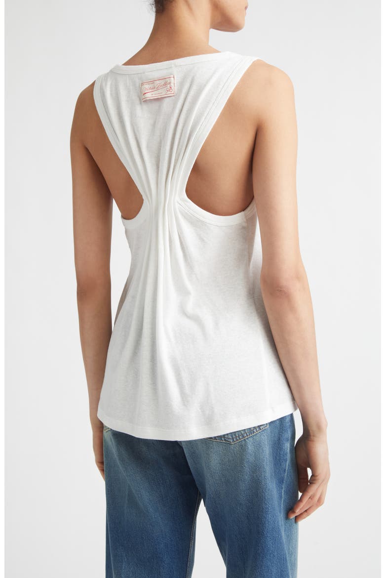 Split Cotton & Linen Jersey Tank, Alternate, color, WHITE
