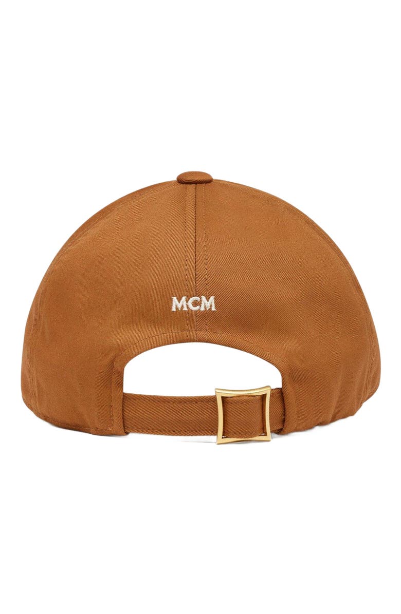 MCM Essential Logo Cap in Cotton Twill, Alternate, color, Cognac