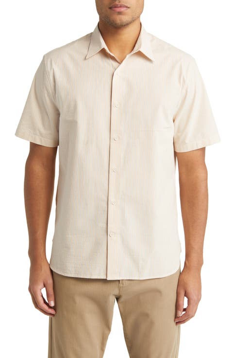 Peninsula Stripe Short Sleeve Button-Up Shirt
