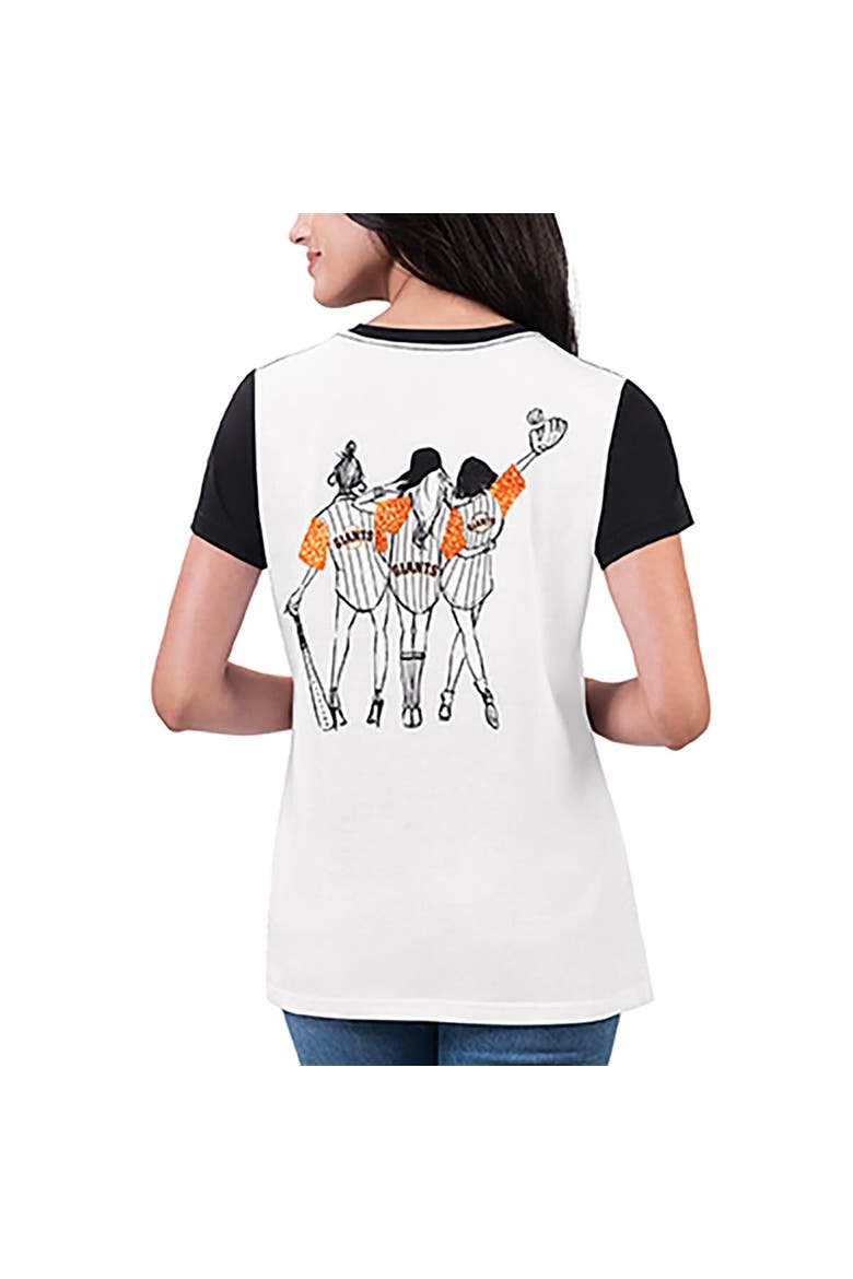 Women's G-III 4Her by Carl Banks White San Francisco Giants Illustration Ringer T-Shirt, Alternate, color, White