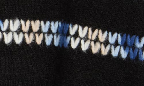 Bobeau Whipstitch V-neck Button-up Cardigan In Multi