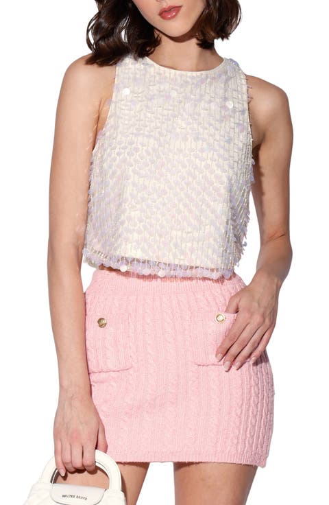 Nancy Sequin Embellished Crop Top