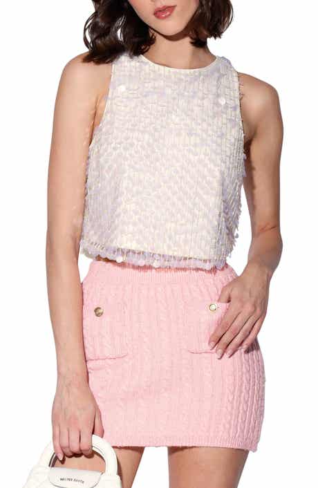 Walter Baker Nancy Sequin Embellished Crop Top