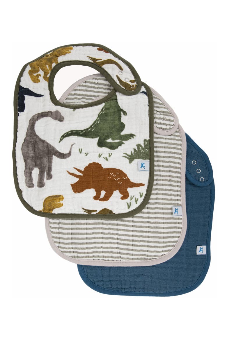 3-Pack Classic Cotton Muslin Bibs, Main, color, DINO FRIENDS 2