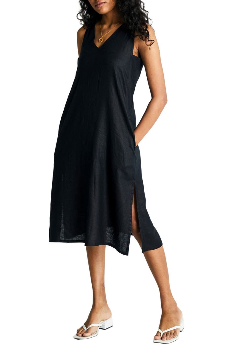 Reistor V-Neck Straight Dress, Main, color, Black