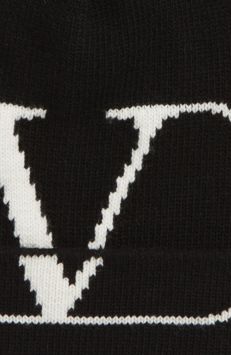 Valentino Garavani Valentino V-Logo Wool & Cashmere Knit Cap, Alternate, color, 