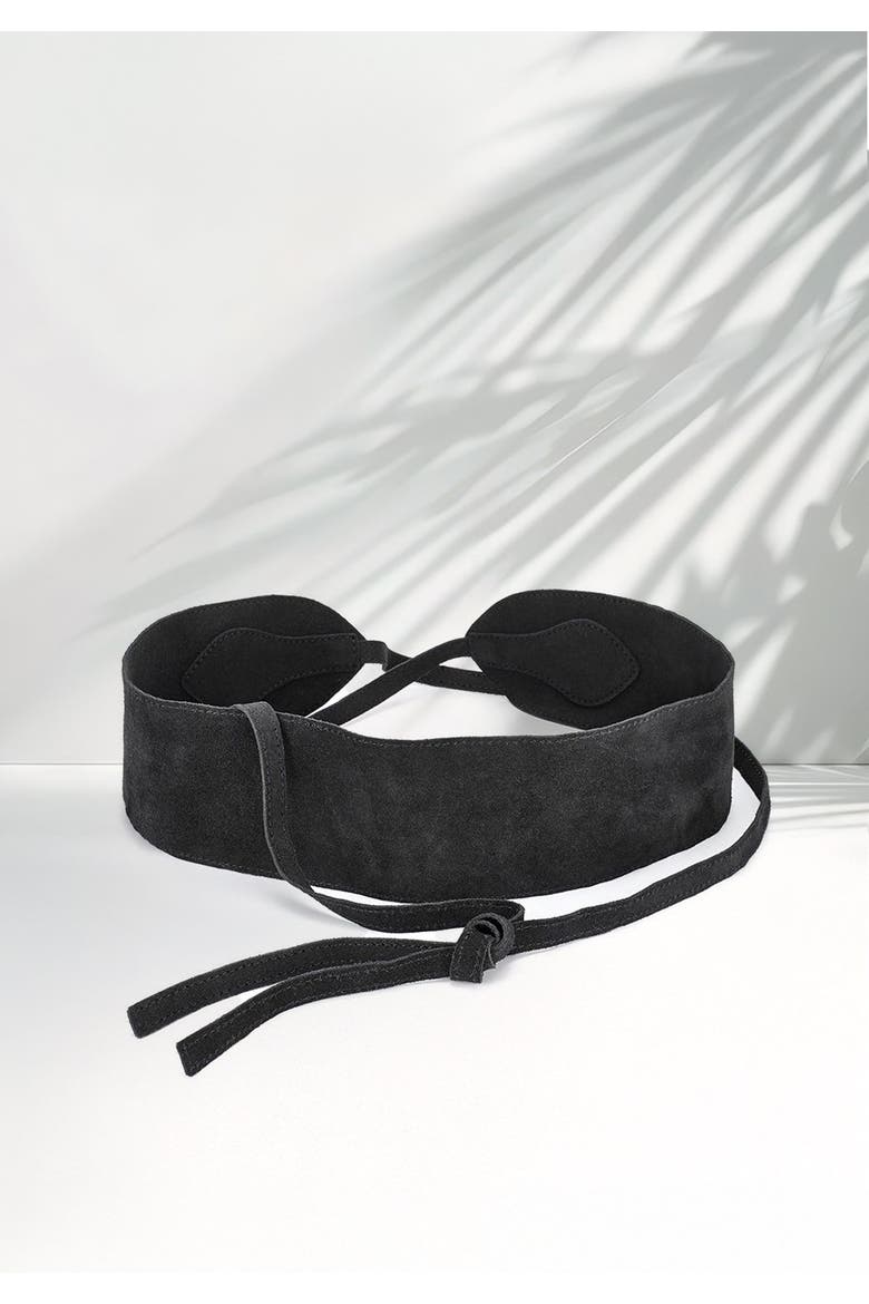 Wide Suede Belt, Alternate, color, Black