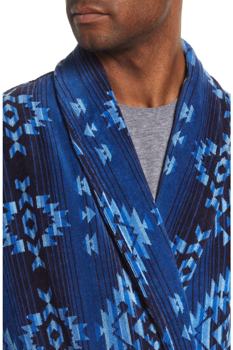 Men's Gifted Cotton Terry Velour Robe, Alternate, color, BLUE