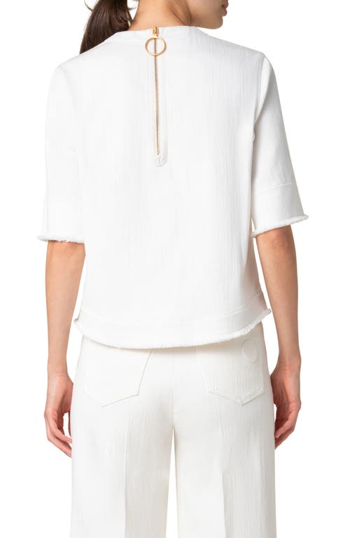 Akris Punto Rope Raw Edge Blouse In Cream