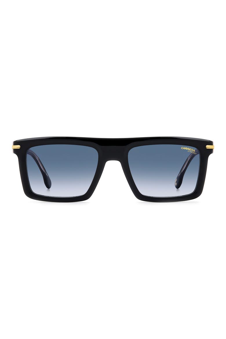 54mm Rectangular Flat Top Sunglasses, Main, color, BLACK RED/ DARK BLUE