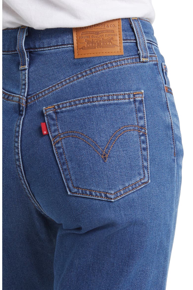 Ribcage High Waist Ankle Straight Leg Jeans, Alternate, color, HITZIG MID