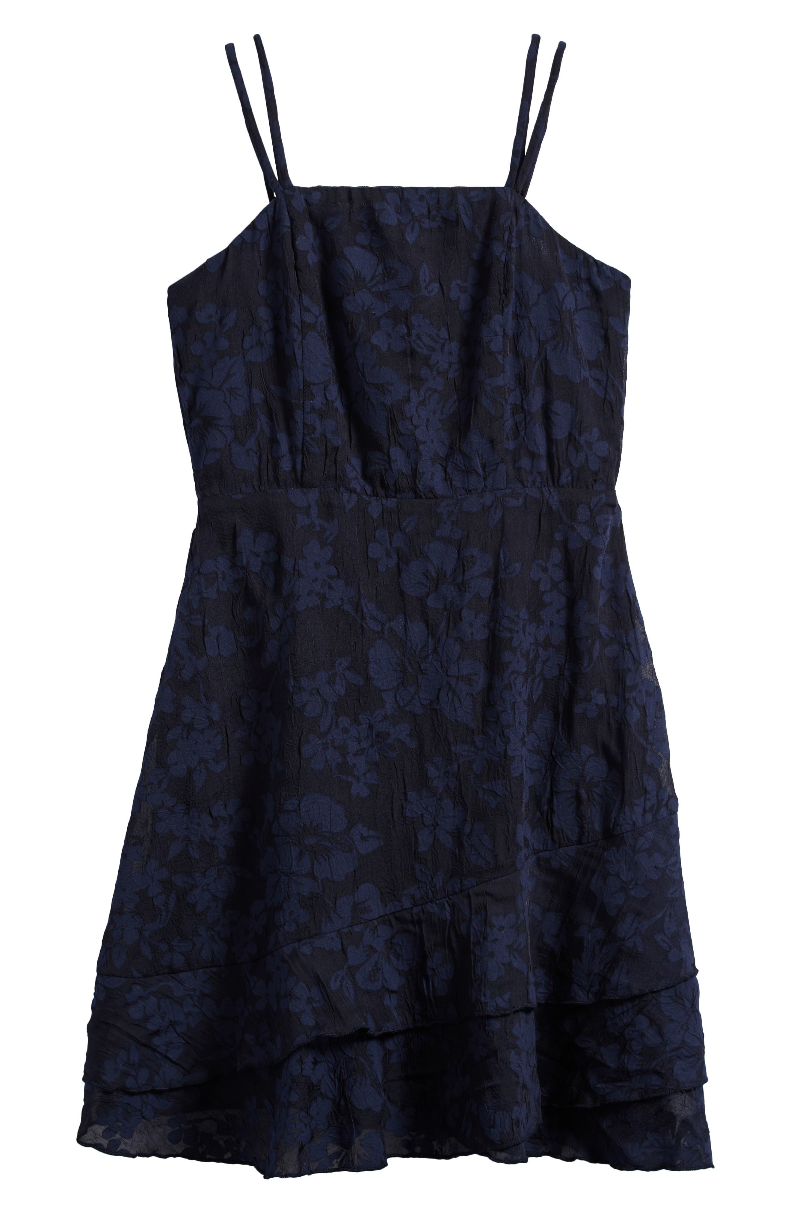 Ava & Yelly Kids' Ruffle Burnout Party Dress in Navy Black 