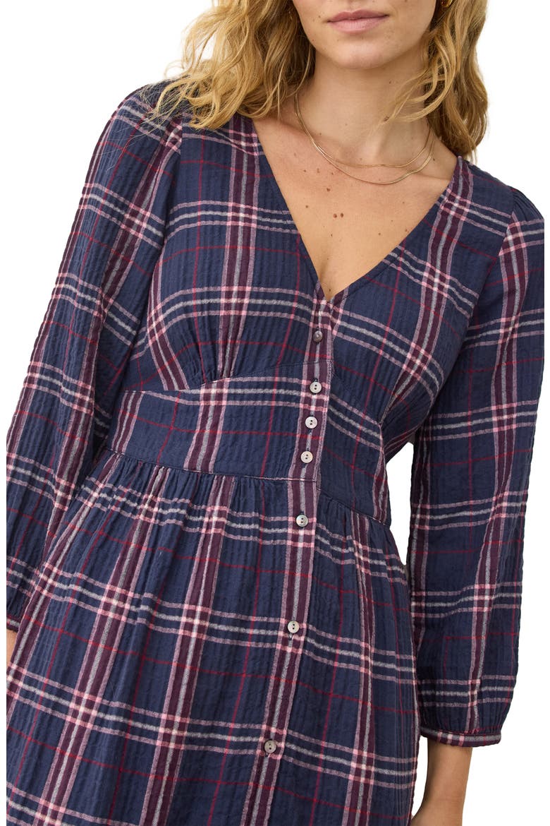 Maeve Plaid Long Sleeve Tiered Midi Dress, Alternate, color, TWILIGHT PLAID
