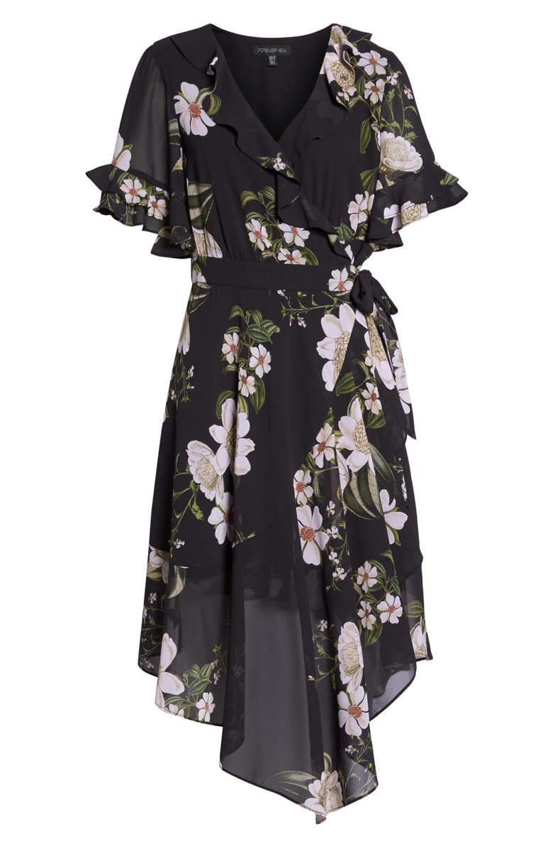 Ever New Floral Print Wrap Dress, Alternate, color,