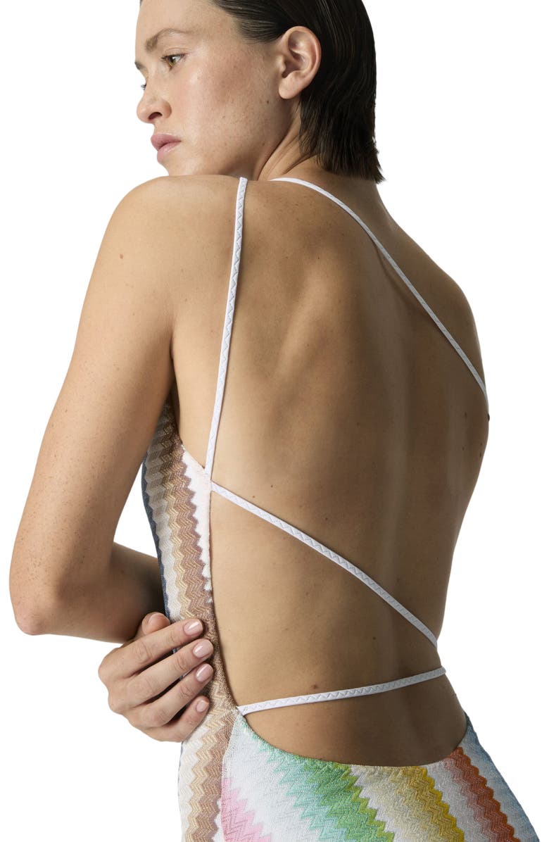 Missoni One-shoulder One-piece Swimsuit With Dégradé Zigzag Pattern, Alternate, color, Multicoloured
