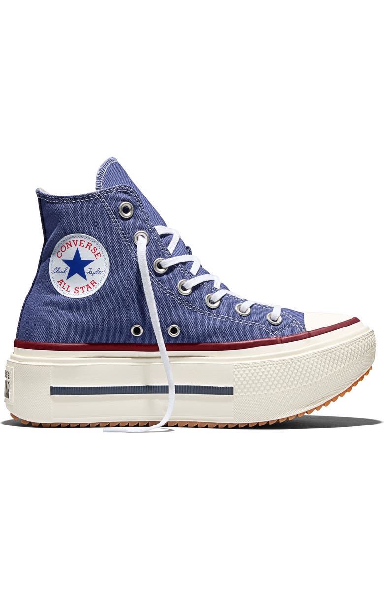 Converse Gender Inclusive Chuck Taylor All Star Lift Double Stack High Top Platform Sneaker, Alternate, color, Indigo Storm/ Egret/ Garnet