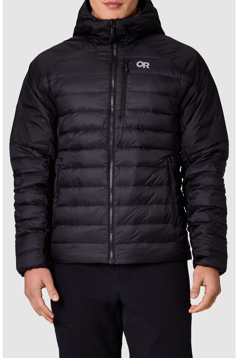 Helium 800-Fill-Power Down Hoodie, Main, color, BLACK