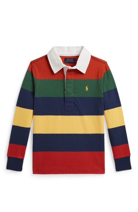 Kids' Striped Long Sleeve Rugby Shirt