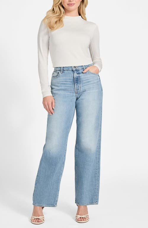 Guess Elyana Mock Neck Top In Neutral