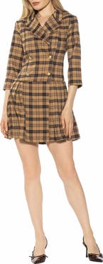 Alexia Admor Jacki Plaid 3/4 Sleeve Blazer Dress