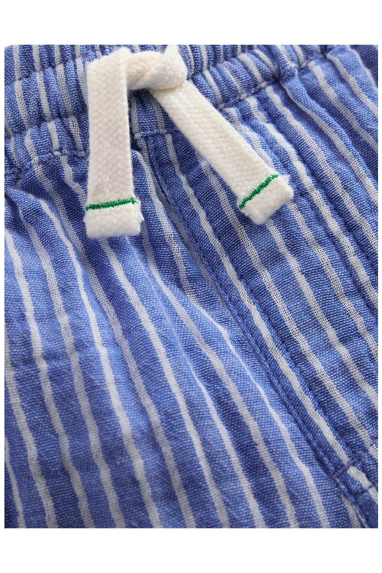 Kids' Double Cloth Cotton Shorts, Alternate, color, BLUE TICKING STRIPE