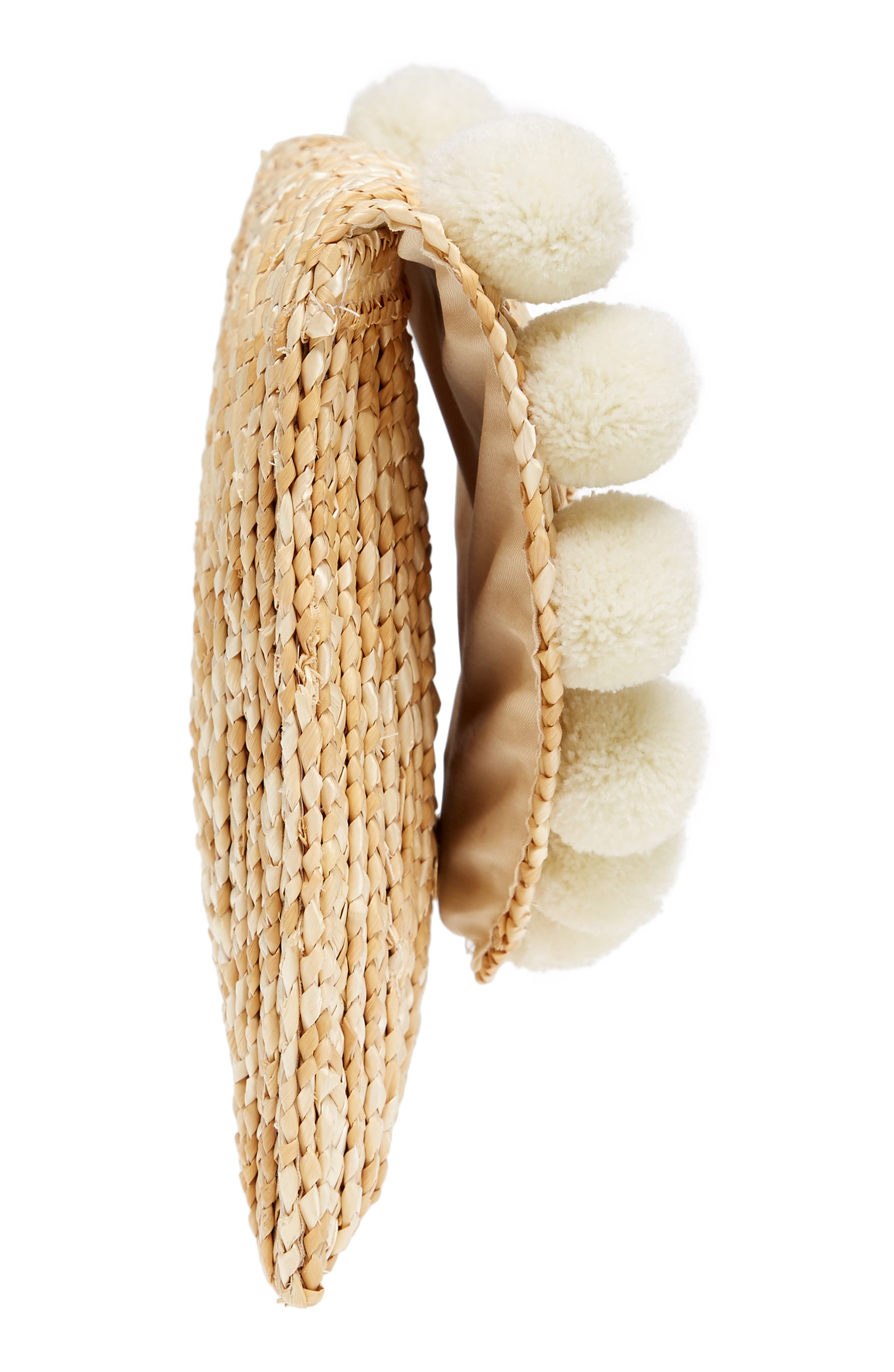 Fortuna Straw Clutch, Alternate, color, NATURAL