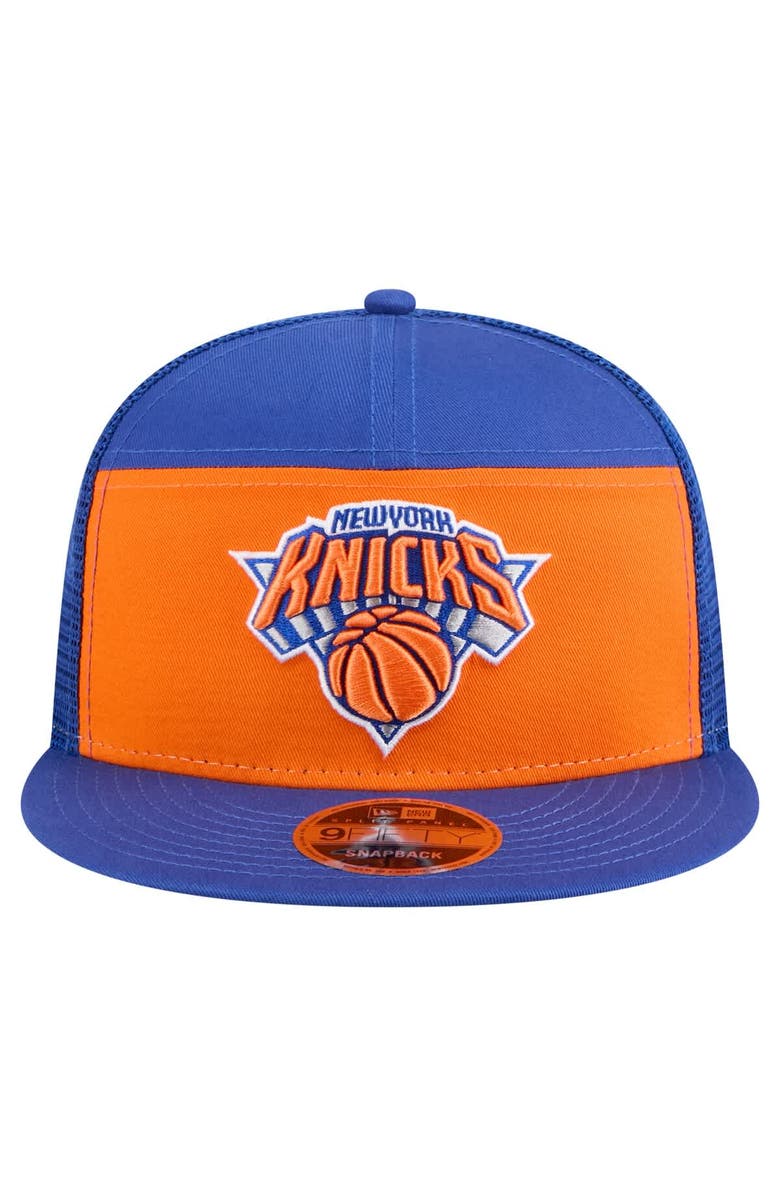 New Era Men's New Era  Orange/Blue New York Knicks Outdoor Split Panel 9FIFTY Snapback Hat, Alternate, color, Orange