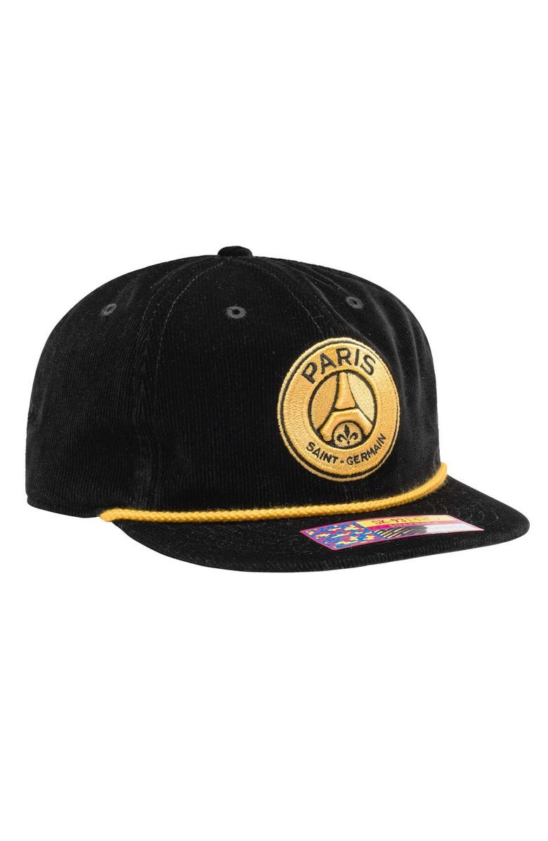 FAN INK Men's Black Paris Saint-Germain Snow Beach Adjustable Hat, Alternate, color, Black