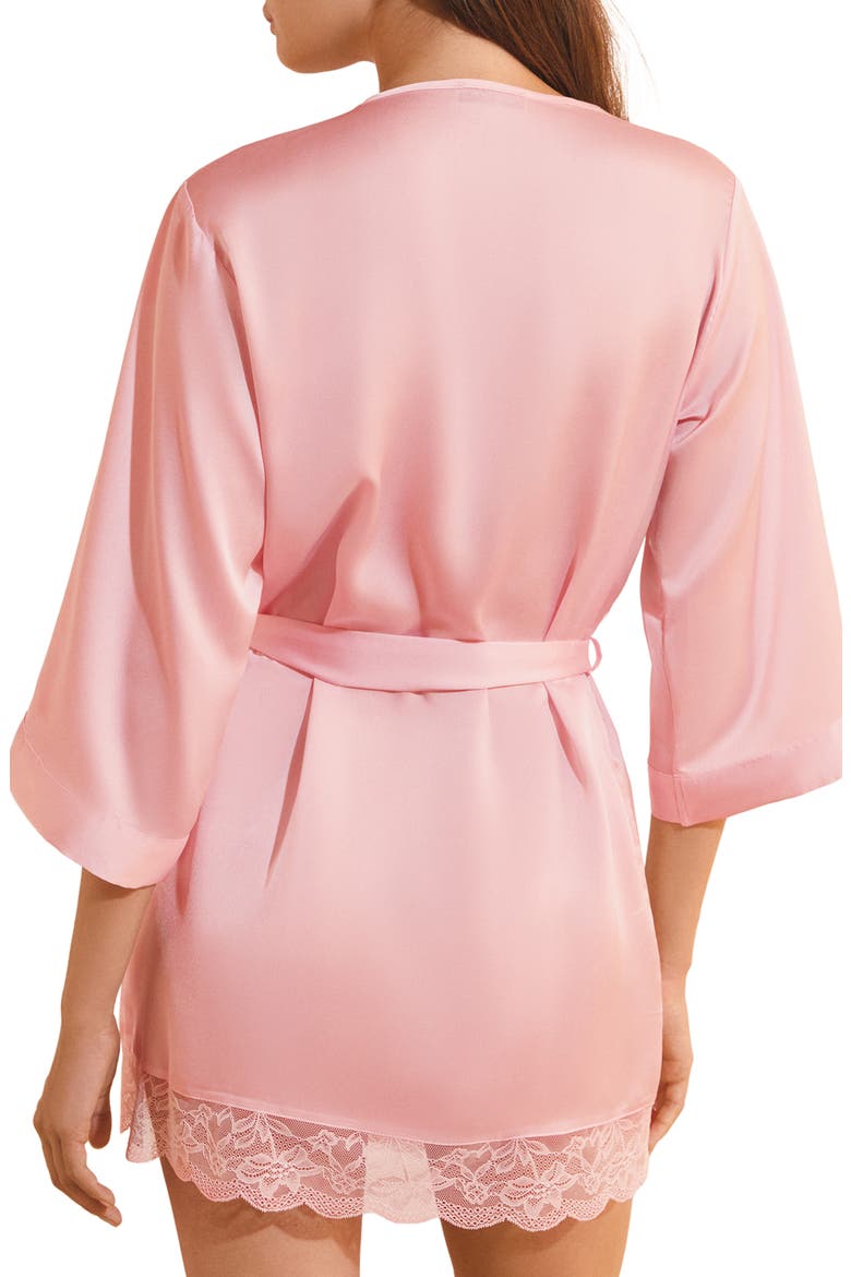 Desire Satin Robe, Alternate, color, PINK