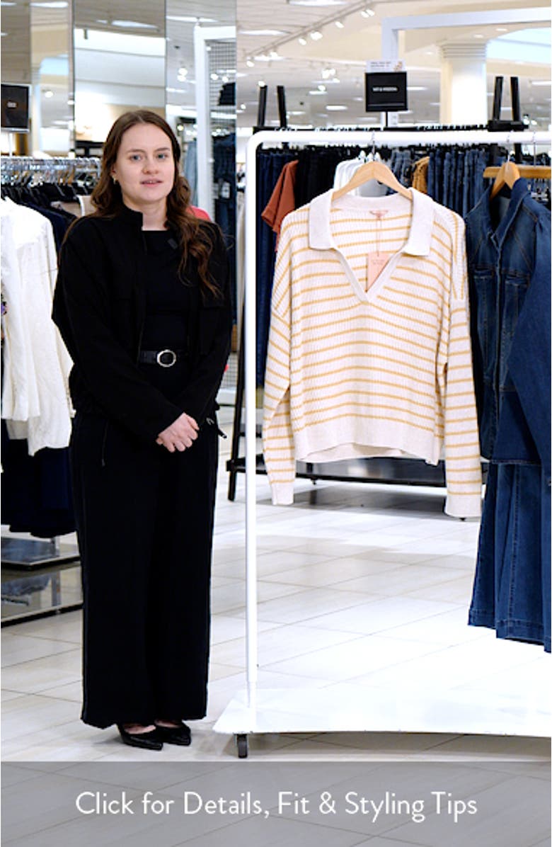 Coastal Stripe Cotton Blend Polo Sweater, sales video thumbnail