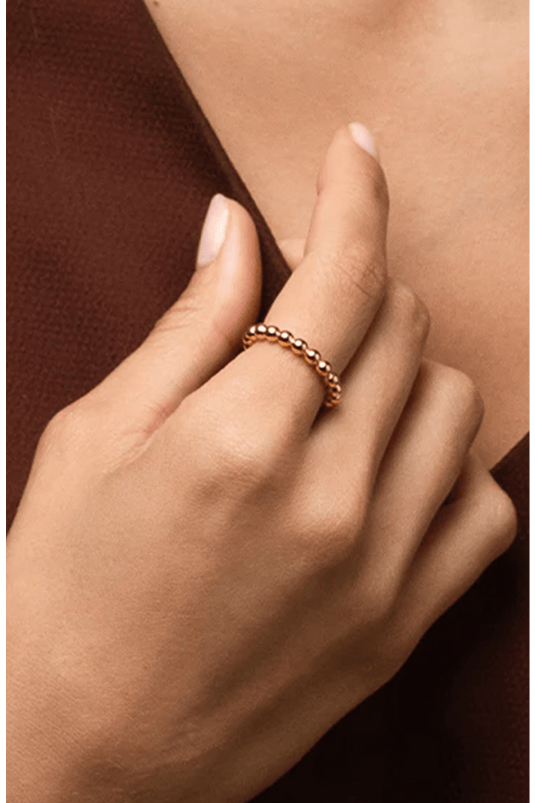 14k Gold Plated Brigitte Ball Chain Open Ring Gift Idea, Alternate, color, Gold