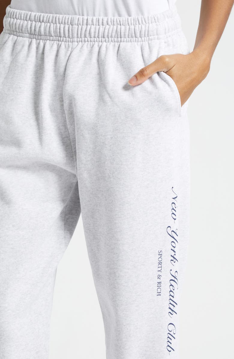 Sporty 
Rich Gender Inclusive NY Health Club Fleece Sweatpants, Alternate, color, Heather Gray