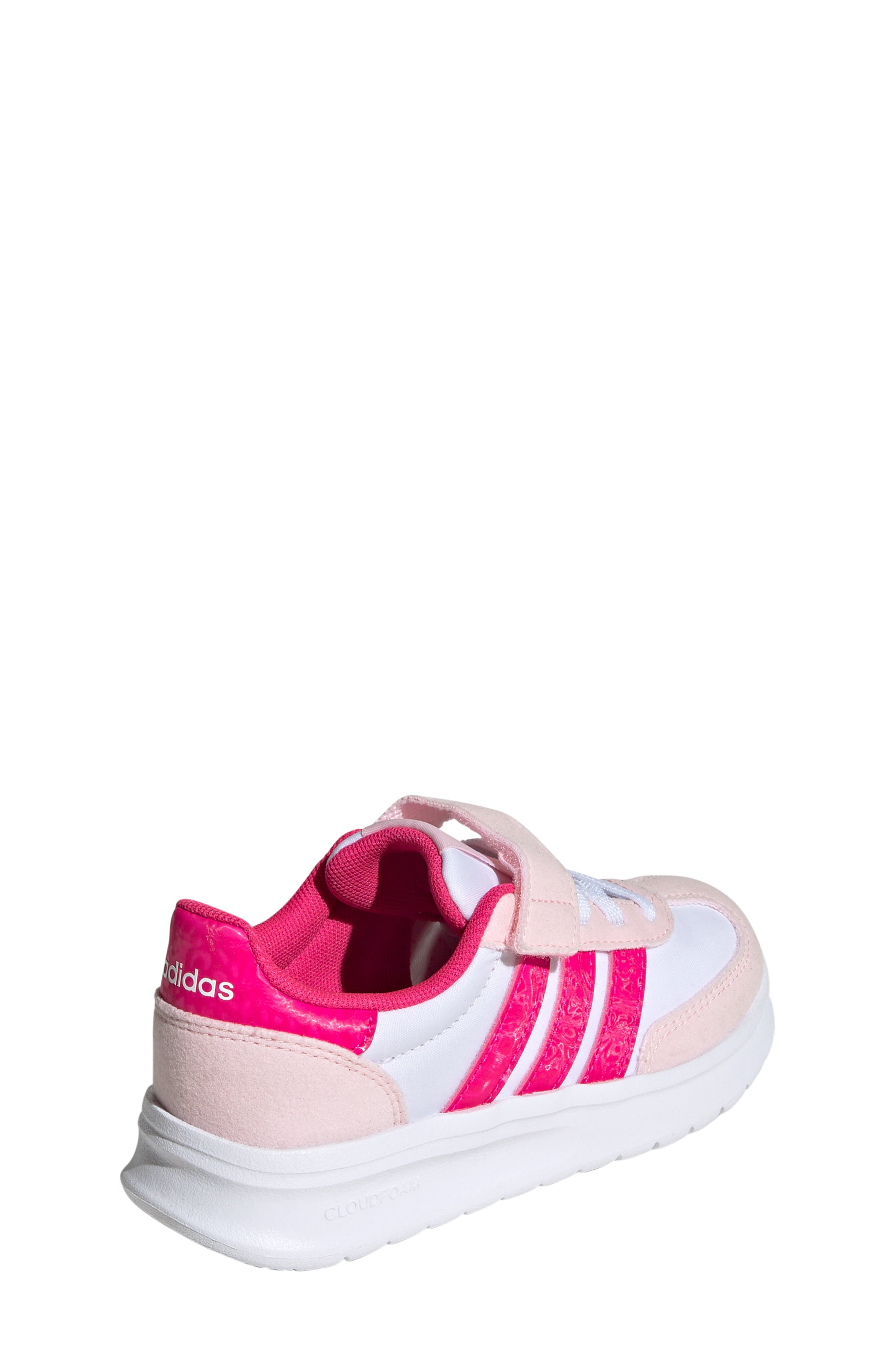 adidas Kids' Run '70s El C Sneaker, Alternate, color, White/ Shock Pink/ Clear Pink
