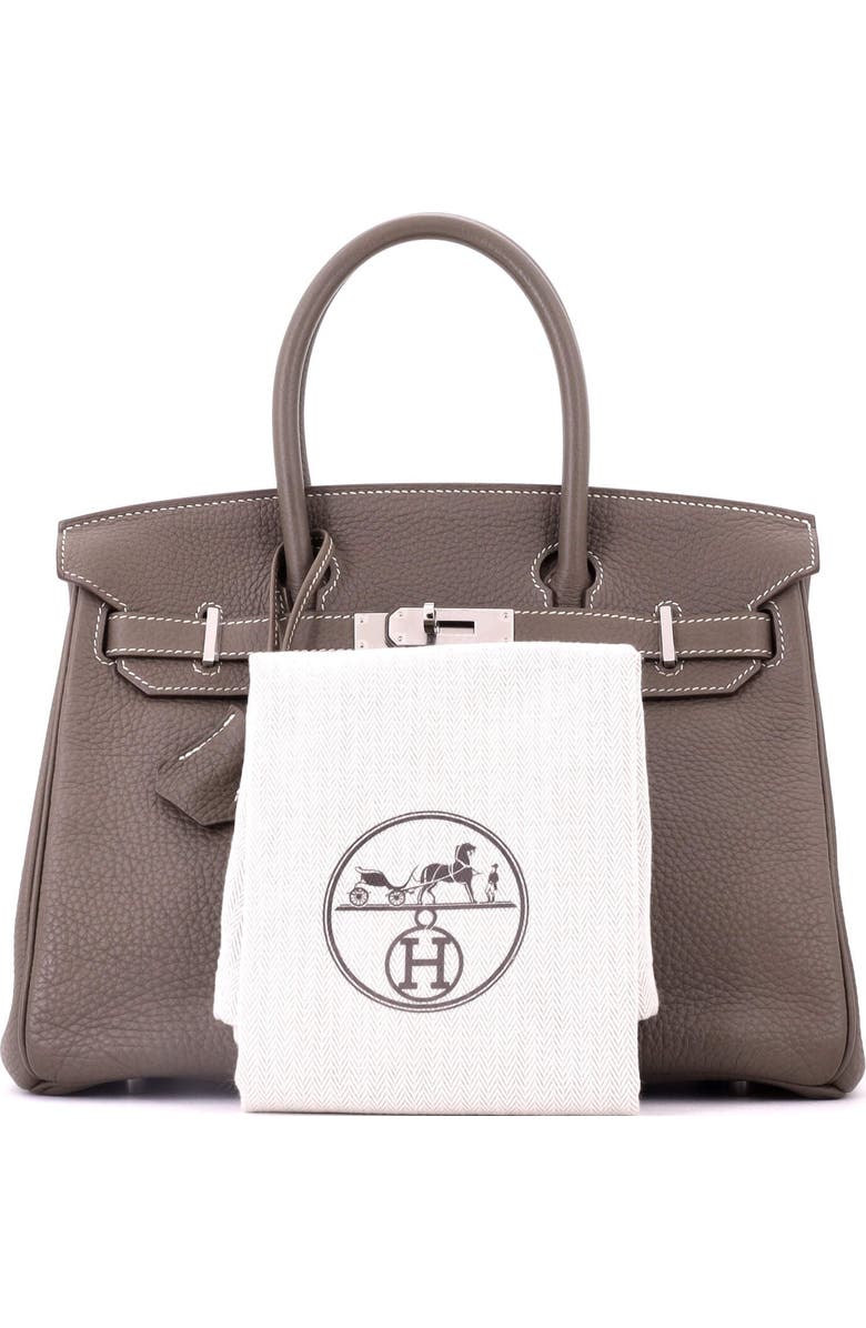 Pre-Owned Hermes Birkin Handbag Grey Clemence with Palladium Hardware 30, Alternate, color, Etoupe