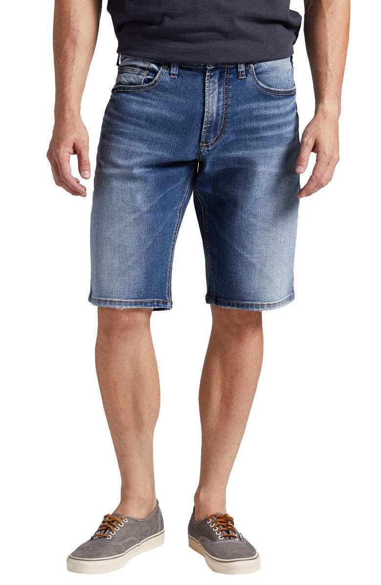 Silver Jeans Co. Zac Relaxed Fit Denim Shorts, Main, color, 