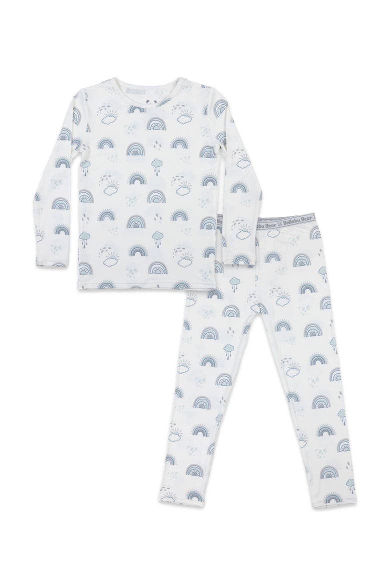 Kids' Grey Rainbows Set of 2 Piece Pajamas, Main, color, Grey Rainbows
