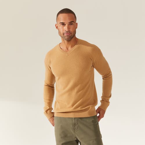 Italic Liam Cashmere V-neck Sweater In Camel