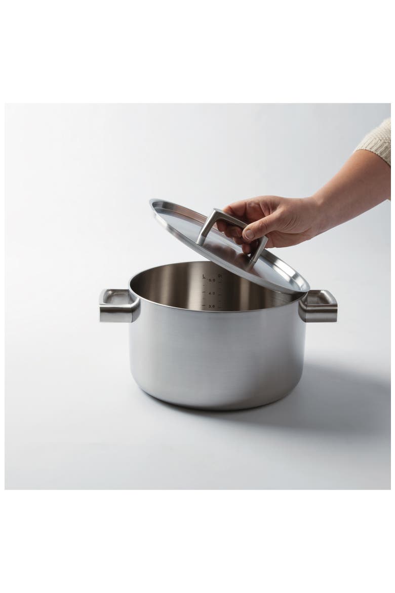 Ron 3.2-Quart Covered Stockpot, Alternate, color, SILVER