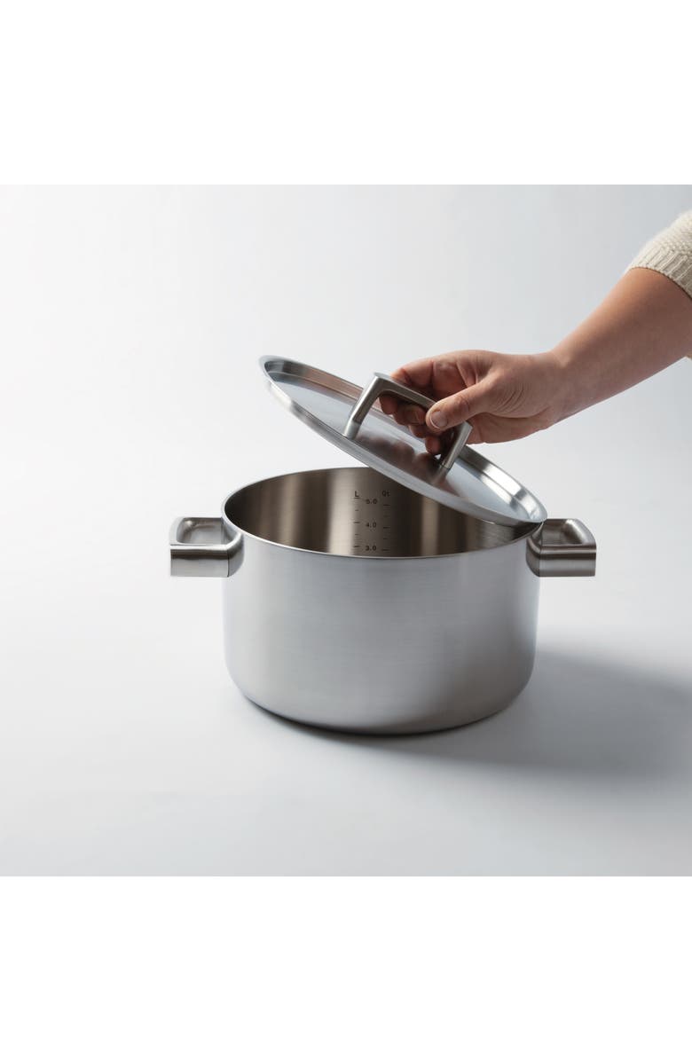 BergHOFF Ron 3.2-Quart Covered Stockpot, Alternate, color, Silver