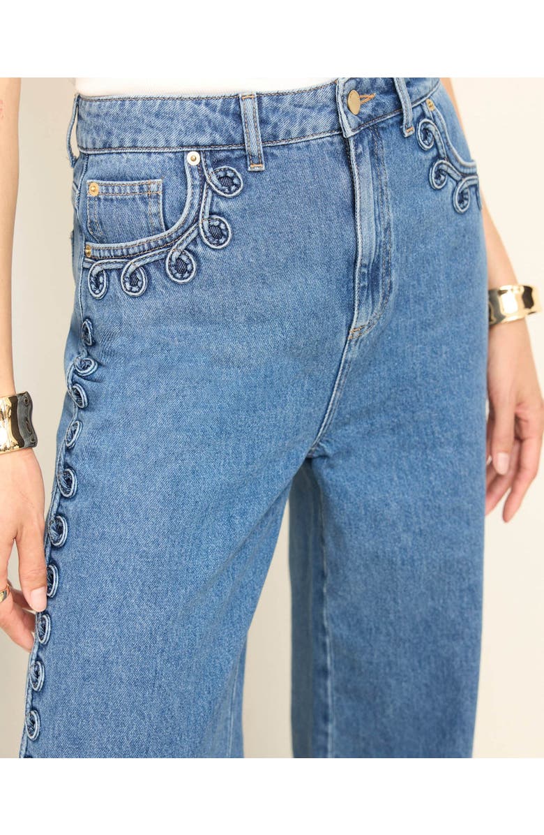 MINT VELVET Swirl Detail Wide Jeans, Alternate, color,