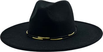 Metal Trim Felt Fedora