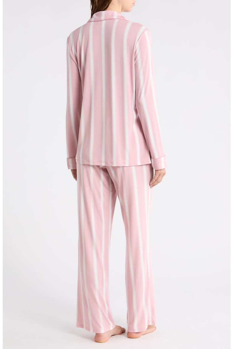 Moonlight Eco Knit Pajamas, Alternate, color, PINK- IVORY RIVIERA STRIPE